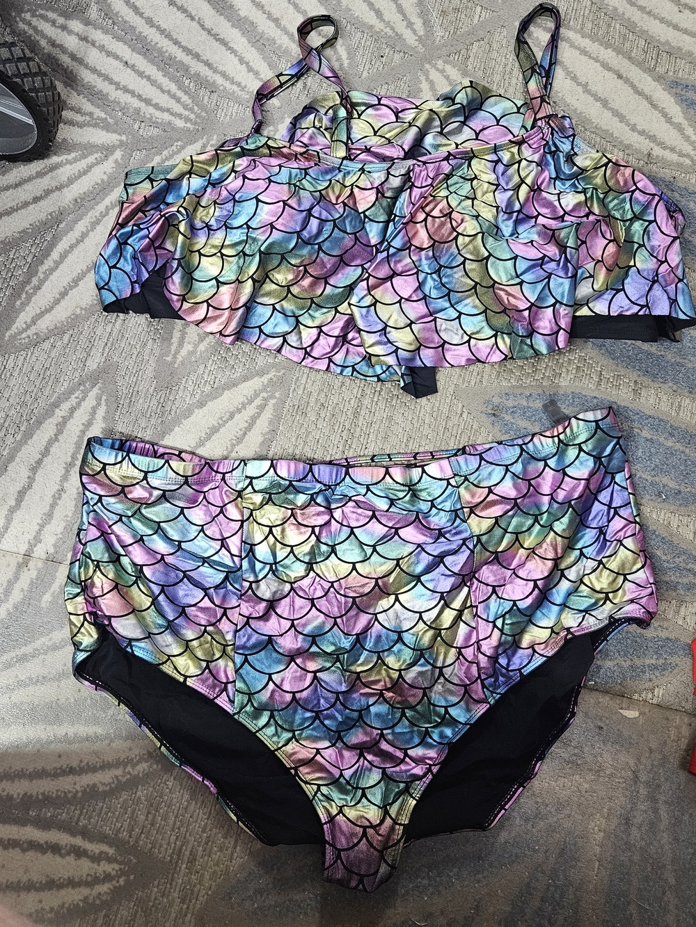 Multicolor Mermaid Scale Two-Piece Swimsuit Torrid